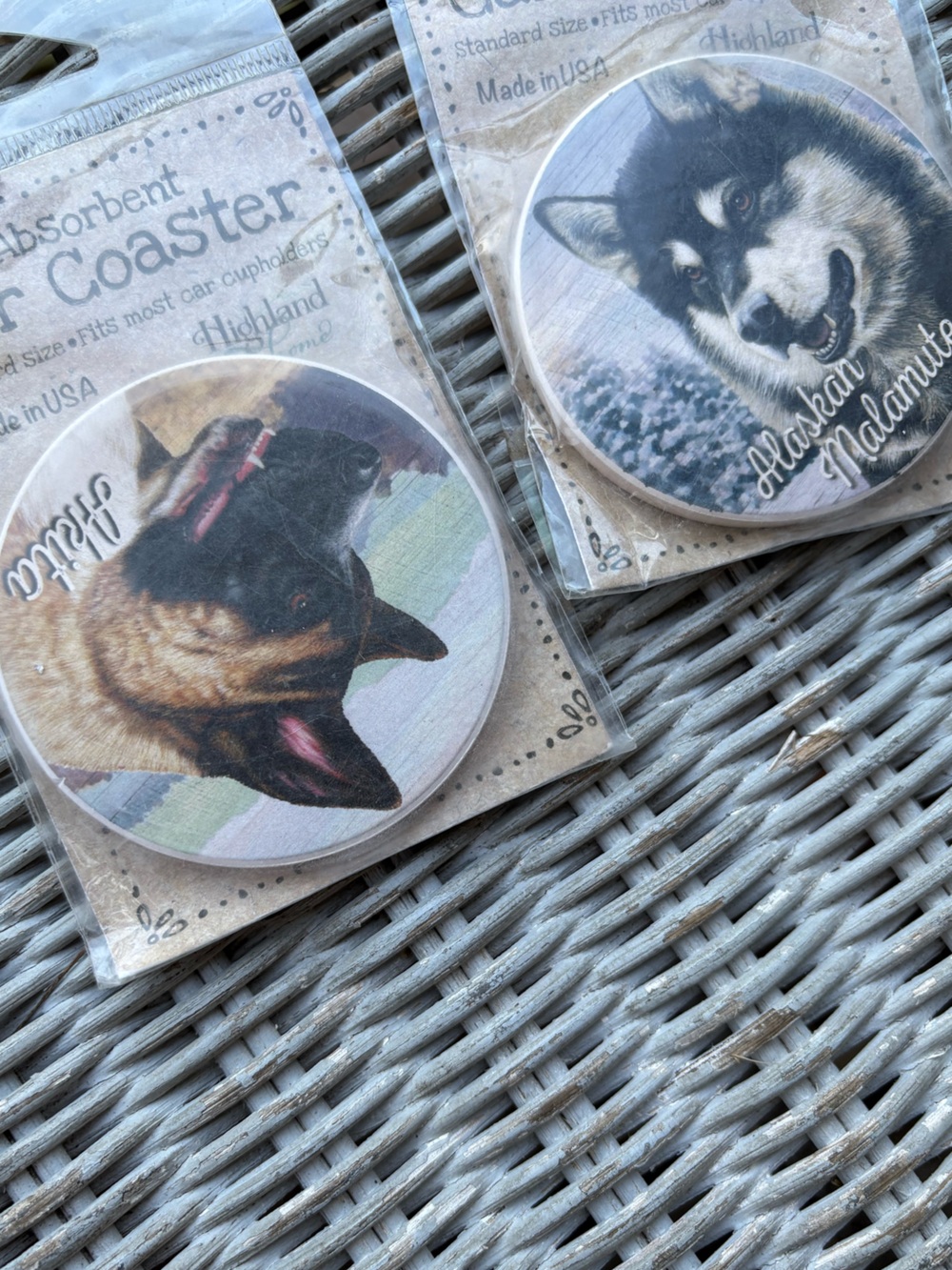 Sheba Akita and Alaskan Malamute Dog Decorative Magnet - Brown/Black